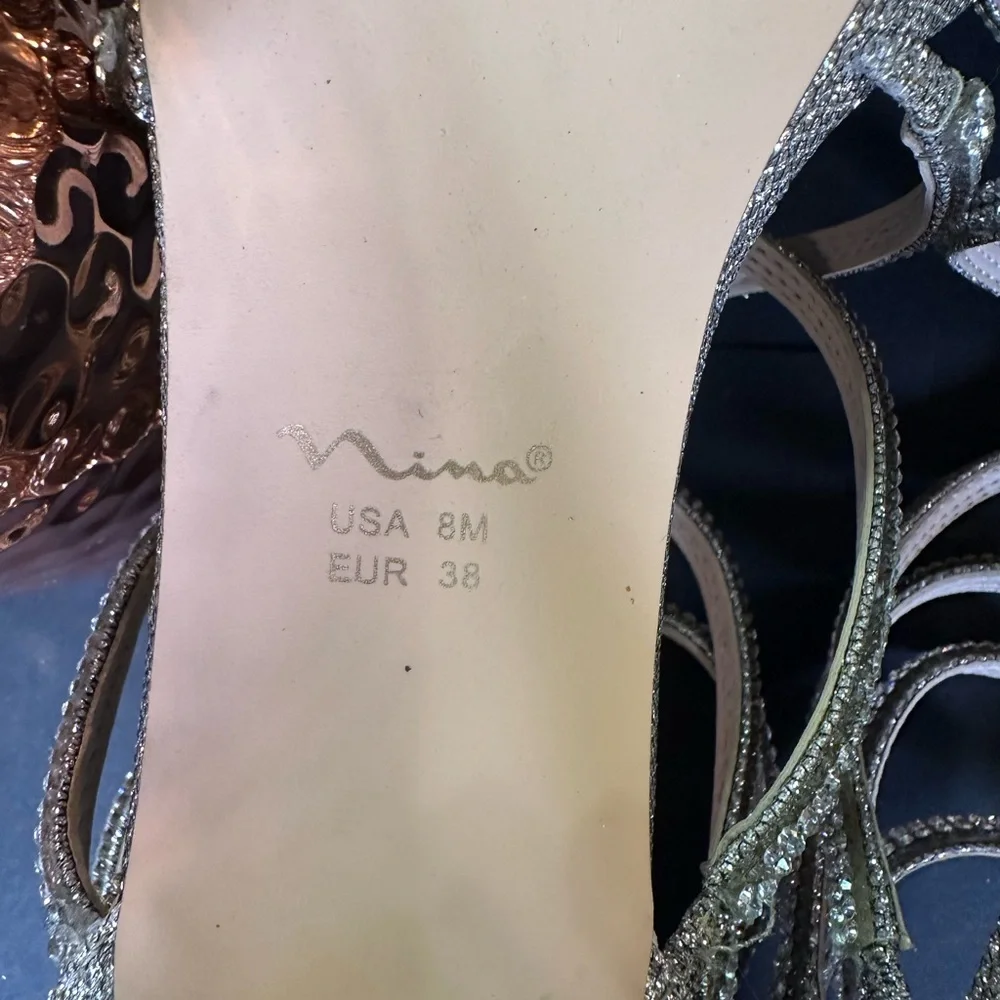 Nina Silver and Gold‎ Rhinestone 4” Stiletto Heels